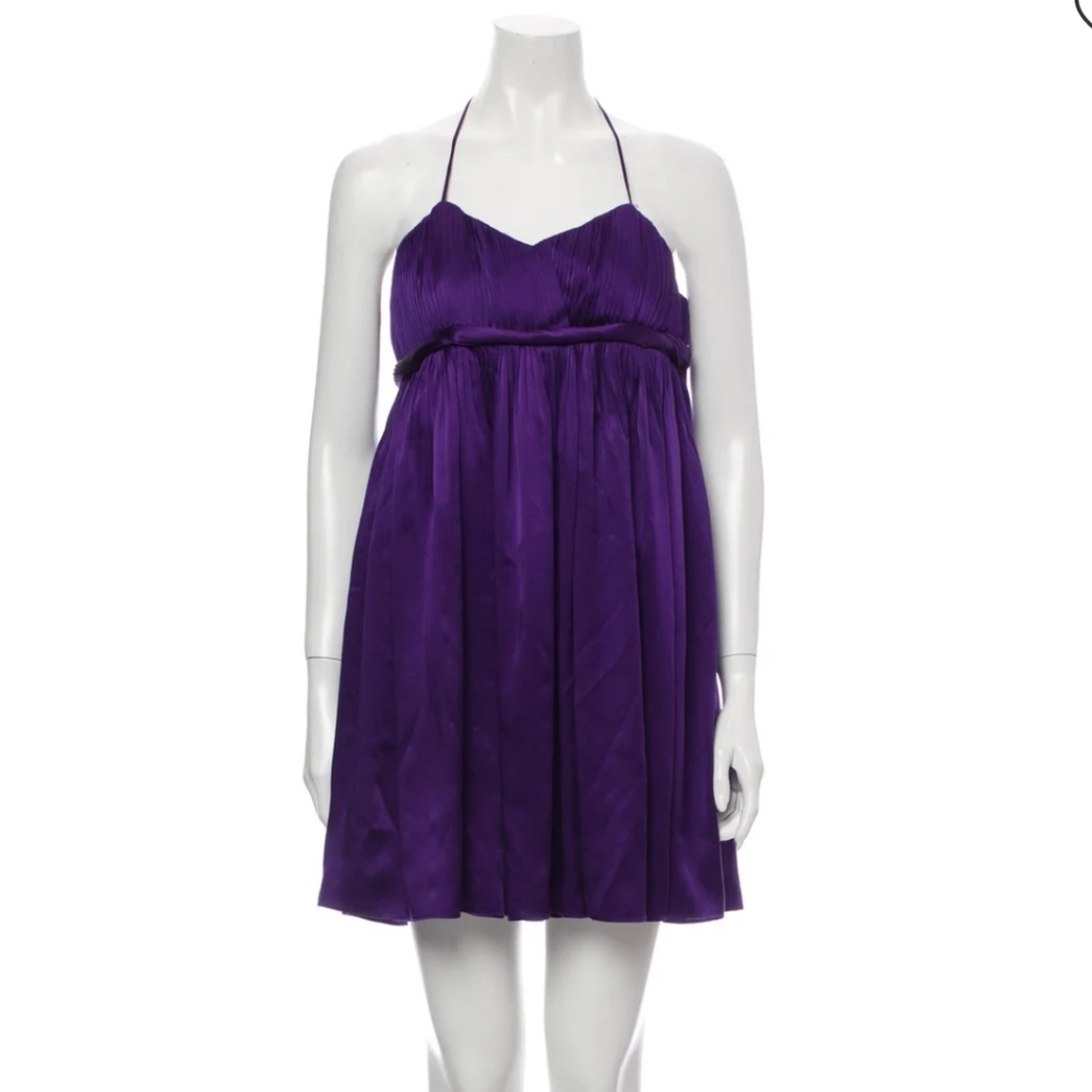 Alice+Olivia Purple Silk Mini Dress PXS